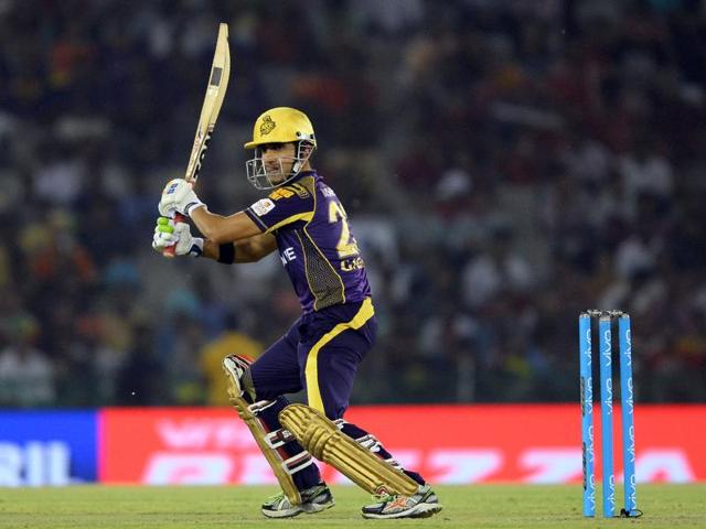 Kolkata Knight Riders batsman and captain Gautam Gambhir plays a shot during the IPL match between Kolkata Knight Riders and Kings XI Punjab at The Punjab Cricket Association Stadium in Mohali on April 19, 2016. (AFP) Kolkata Knight Riders batsman and captain Gautam Gambhir plays a shot during the IPL match between Kolkata Knight Riders and Kings XI Punjab at The Punjab Cricket Association Stadium in Mohali on April 19, 2016. (AFP)