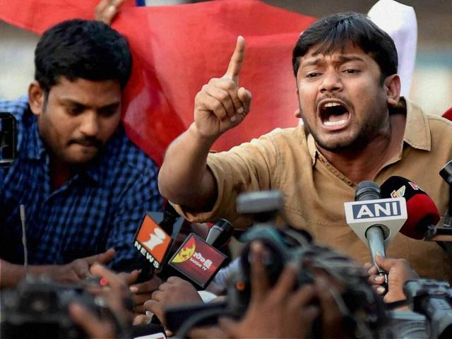 In this file photo, JNU students union president Kanhaiya Kumar addresses the media in Hyderabad. (PTI) In this file photo, JNU students union president Kanhaiya Kumar addresses the media in Hyderabad. (PTI)