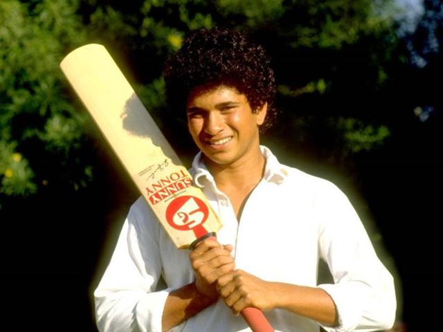 A young Sachin poses just before a Test series against Pakistan in India in 1989. (Getty Images)