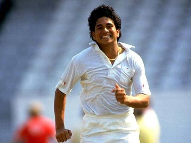 June 1990: Sachin in action during a net session at Headingley in Leeds, England. (Getty Images)