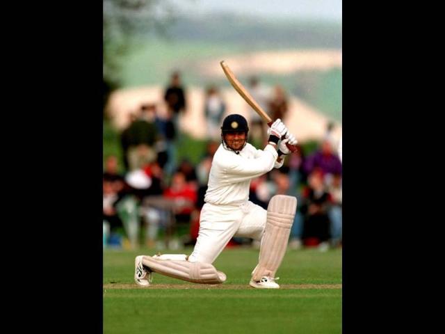 Throughout his career, Sachin has been known for the beauty and the fluidity of the shots he played. Adrian Murrell/Allsport. Getty Images.