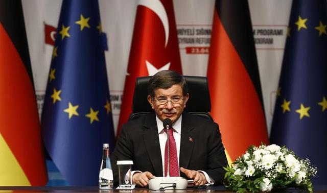 Turkish Prime Minister Ahmet Davutoglu attends a news conference after visiting Nizip refugee camp near Gaziantep, Turkey. (REUTERS) Turkish Prime Minister Ahmet Davutoglu attends a news conference after visiting Nizip refugee camp near Gaziantep, Turkey. (REUTERS)