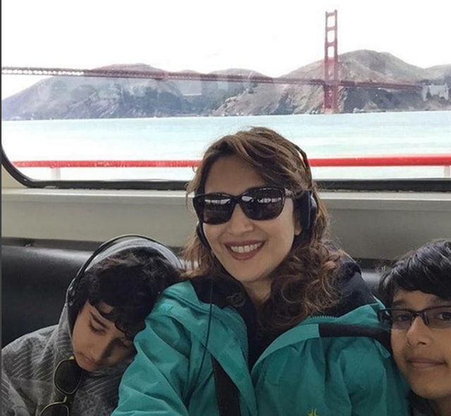 Madhuri Dixit with her children. (Instagram)