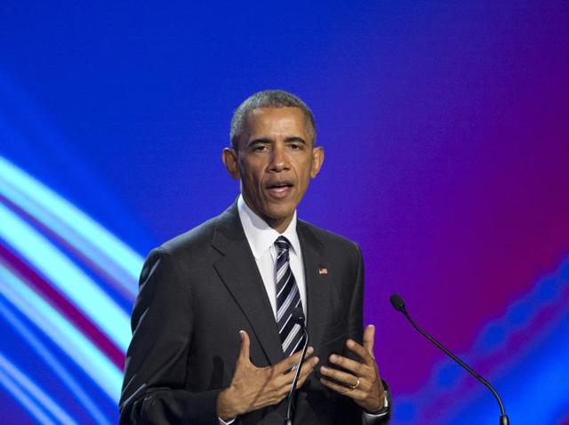 US President Barack Obama speaks during the opening ceremony of the Hannover Messe Trade Fair in Hannover. (AP) US President Barack Obama speaks during the opening ceremony of the Hannover Messe Trade Fair in Hannover. (AP)