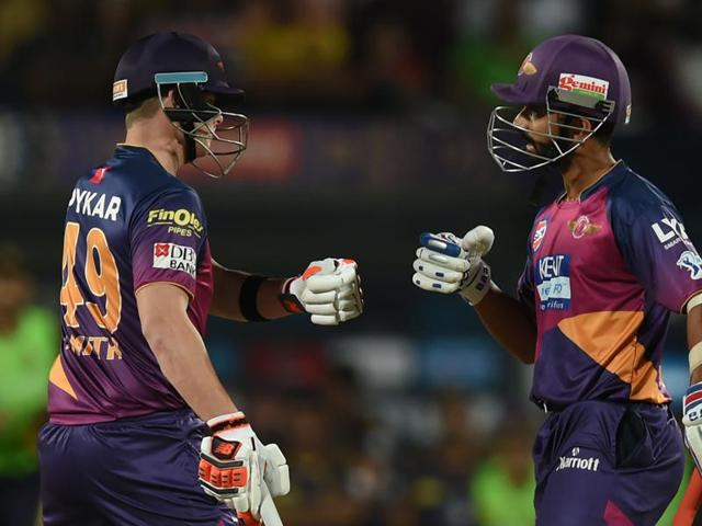 Steven Smith (L) and Ajinkya Rahane exchange a fist bump. (AFP) Steven Smith (L) and Ajinkya Rahane exchange a fist bump. (AFP)