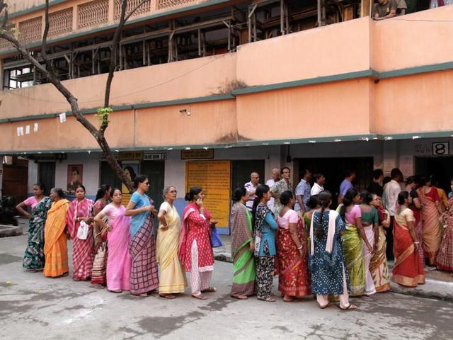 An elderly couple, after casting votes at a polling station in the 4th phase of West Bengal assembly elections in Howrah. (PTI Photo) An elderly couple, after casting votes at a polling station in the 4th phase of West Bengal assembly elections in Howrah. (PTI Photo)