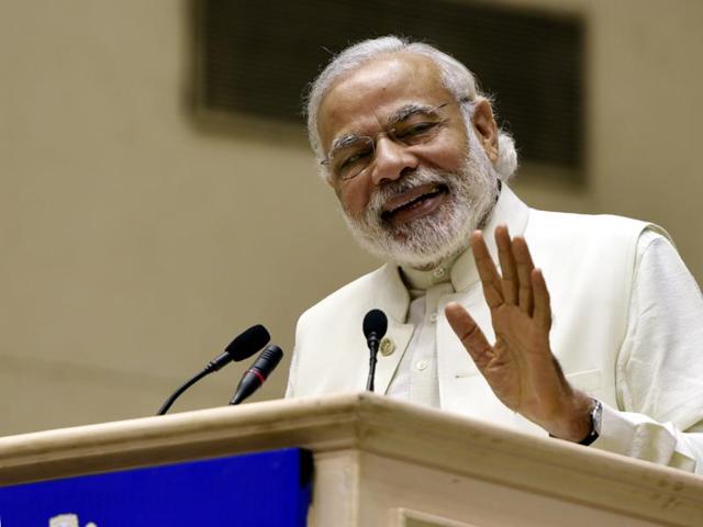 Taking a dig at Narendra Modi for his poll campaign in north eastern states, the Shiv Sena on Monday said the Prime Minister should have taken out time to visit drought-hit Marathwada as well. (Hindustan Times Photo) Taking a dig at Narendra Modi for his poll campaign in north eastern states, the Shiv Sena on Monday said the Prime Minister should have taken out time to visit drought-hit Marathwada as well. (Hindustan Times Photo)
