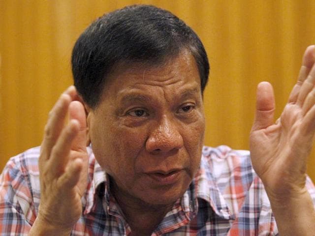 Philippine presidential candidate and Davao city mayor Rodrigo 'Digong' Duterte gestures during an interview with Reuters in Manila, Philippines. (REUTERS) Philippine presidential candidate and Davao city mayor Rodrigo 'Digong' Duterte gestures during an interview with Reuters in Manila, Philippines. (REUTERS)