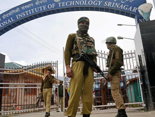 NIT remained shut for a week after clashes turned ugly snowballed into a national controversy.  The institute remained shut during a scheduled semester break set aside for cultural and sports activities. (Waseem Andrabi/ HT File Photo)