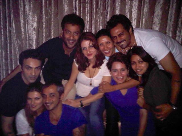 Another picture from the same party which shows Hrithik’s ex-wife Sussanne Khan, filmmaker Abhishek Kapoor and actor Arjun Rampal , along with other guests posing for a group photo. Another picture from the same party which shows Hrithik’s ex-wife Sussanne Khan, filmmaker Abhishek Kapoor and actor Arjun Rampal , along with other guests posing for a group photo.