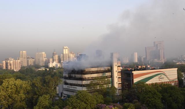 The fire in the museum, which is located in the Ficci auditorium premises, is said to have started from the top floors and later spread throughout building (Arvind Yadav/ HT Photo) The fire in the museum, which is located in the Ficci auditorium premises, is said to have started from the top floors and later spread throughout building (Arvind Yadav/ HT Photo)