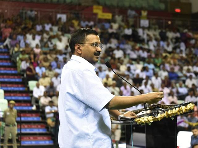 Delhi Chief Minister Arvind Kejriwal speaks during the launch of a mobile app for estate managers of government schools, New Delhi, April 25, 2016 (Vipin Kumar / HT) Delhi Chief Minister Arvind Kejriwal speaks during the launch of a mobile app for estate managers of government schools, New Delhi, April 25, 2016 (Vipin Kumar / HT)
