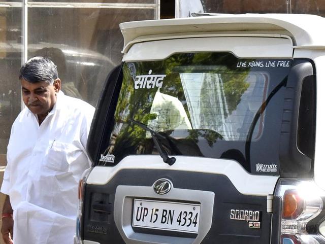 BJP Rajya Sabha MP Narayan Lal Panchariya from Rajasthan violated the odd-even rule by reaching the Parliament in his even-numbered car on attending the first day of the second half of the budget session in the parliament house. ( Photo by Sonu Mehta/ Hindustan Times) (Hindustan Times) BJP Rajya Sabha MP Narayan Lal Panchariya from Rajasthan violated the odd-even rule by reaching the Parliament in his even-numbered car on attending the first day of the second half of the budget session in the parliament house. ( Photo by Sonu Mehta/ Hindustan Times) (Hindustan Times)