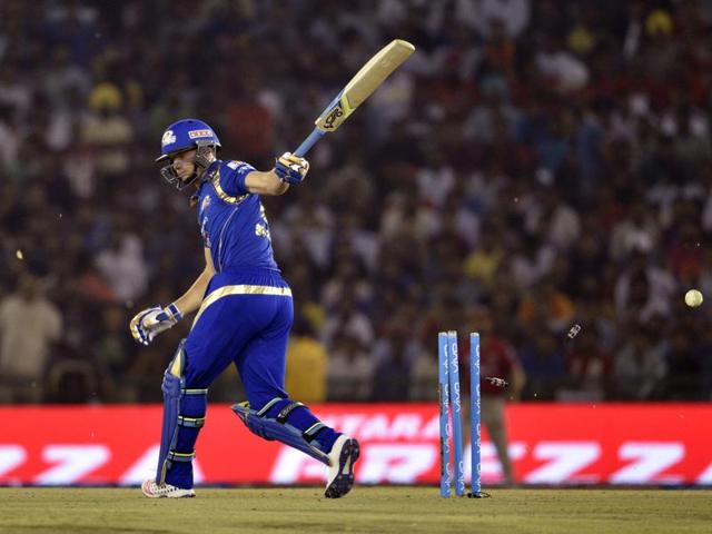 Jos Buttler gets out bowled. (Keshav Singh/HT Photo) Jos Buttler gets out bowled. (Keshav Singh/HT Photo)