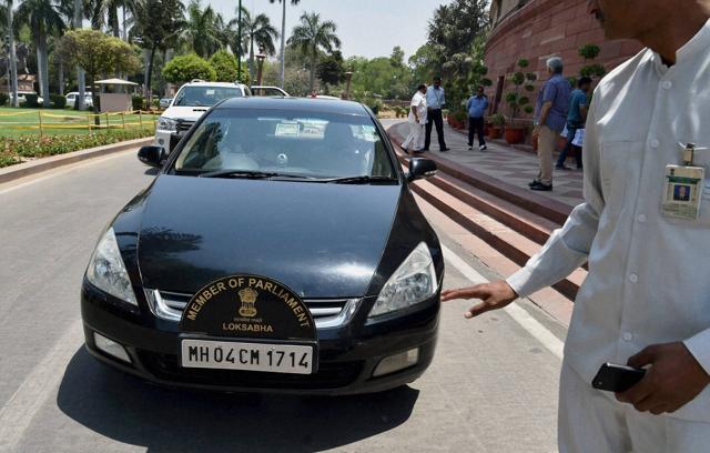 An even numbered car of an MP violating the odd-even scheme at Parliament House. (PTI) An even numbered car of an MP violating the odd-even scheme at Parliament House. (PTI)