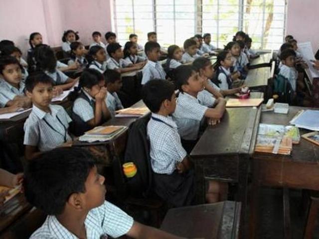 The recognition is given to schools according to RTE Act norms. The norms include infrastructure of the school, teachers that have qualified TET, teacher-students ration of 1:40, if the schools are working under any society, transportation, playgrounds, building safety certificate by public works department etc. (HT Photo) The recognition is given to schools according to RTE Act norms. The norms include infrastructure of the school, teachers that have qualified TET, teacher-students ration of 1:40, if the schools are working under any society, transportation, playgrounds, building safety certificate by public works department etc. (HT Photo)