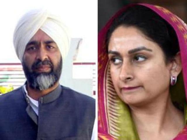 “How is it possible? Are they cousins of Bill Gates or have they studied from some special university that the wealth of Harsimrat and chief minister Badal is going up by crores every year?” Manpreet (left) said. (HT Photo) “How is it possible? Are they cousins of Bill Gates or have they studied from some special university that the wealth of Harsimrat and chief minister Badal is going up by crores every year?” Manpreet (left) said. (HT Photo)
