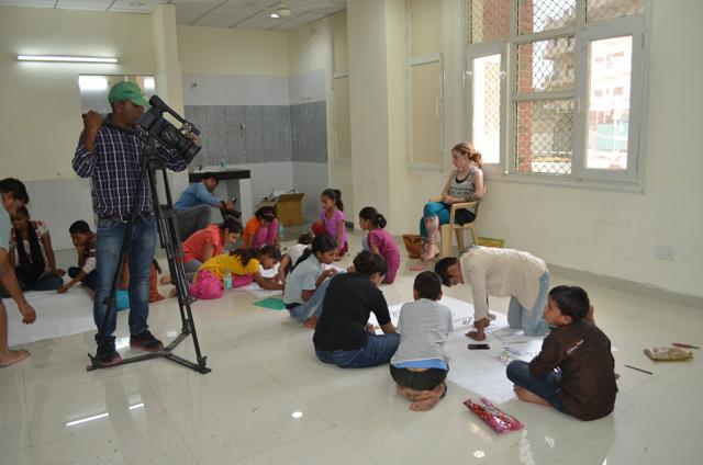 The children, aged between 8 and 13, live in the slums of Gurgaon’s sector 56. (HT Photo)