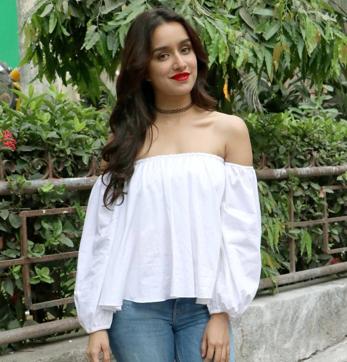 Shraddha wore a longer version of the Bardot-inspired top (Yogen Shah/HT)