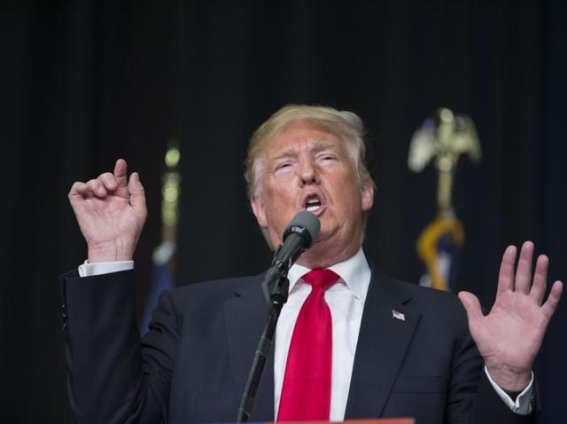 Republican presidential candidate Donald Trump speaks at a campaign rally at West Chester University.(AP)