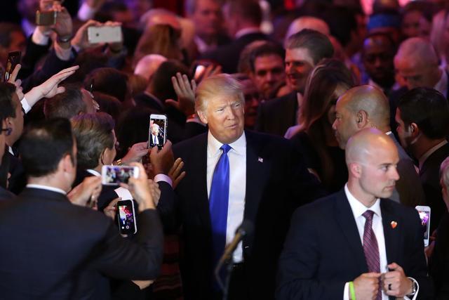Republican presidential candidate Donald Trump makes his way to the podium to speak to supporters and the media at Trump Towers. (AFP) Republican presidential candidate Donald Trump makes his way to the podium to speak to supporters and the media at Trump Towers. (AFP)