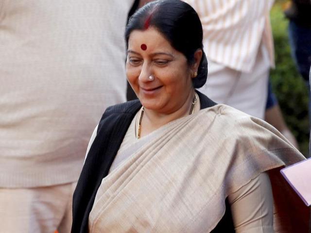 AIIMS doctors said the external affairs minister is stable and showing signs of improvement. (Raj K Raj/HT Photo) AIIMS doctors said the external affairs minister is stable and showing signs of improvement. (Raj K Raj/HT Photo)