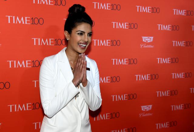 “I just think you can’t put a ban on anyone,” Priyanka said at the gala. “Generalizing a type of people is really primitive.” (AFP)