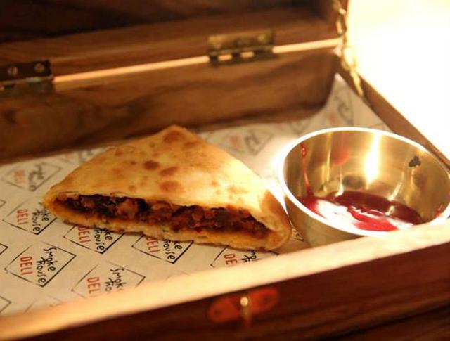 Chorizo baida roti at a previous edition of Swine Dine Chorizo baida roti at a previous edition of Swine Dine