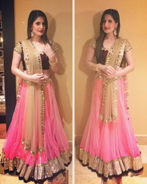 Zareen Khan looks pretty as a picture as she decks up for the friend’s wedding.  (Instagram) 