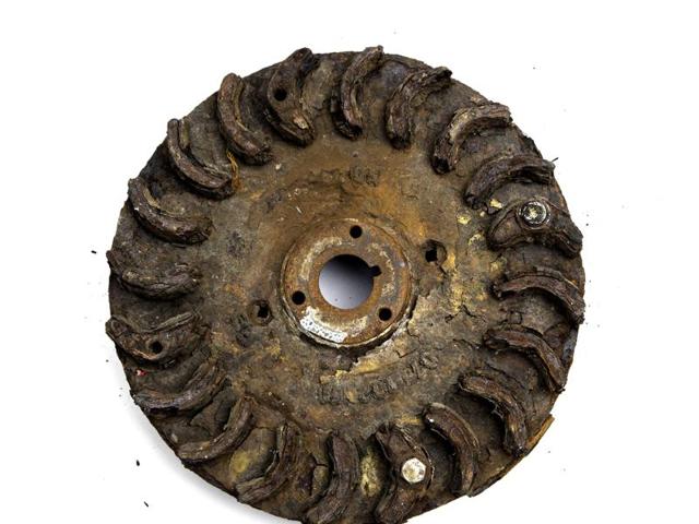 Sangam Engine II: The innards of a boat engine, signifying the struggles of earning a livelihood by the fishermen. (Ravi agarwal) Sangam Engine II: The innards of a boat engine, signifying the struggles of earning a livelihood by the fishermen. (Ravi agarwal)