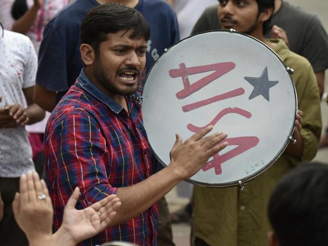 A petition sought the cancellation of Kanhaiya Kumar’s interim bail claiming his speeches and actions were anti-national and hence in violation of his bail conditions. (Vipin Kumar/Hindustan Times) A petition sought the cancellation of Kanhaiya Kumar’s interim bail claiming his speeches and actions were anti-national and hence in violation of his bail conditions. (Vipin Kumar/Hindustan Times)
