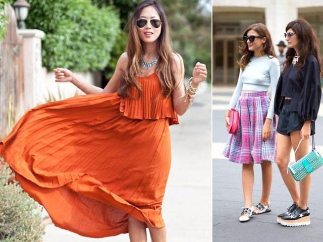 Start your own trend in rust-coloured pleat skirt. But if there is one staple that emanates the essence of spring, it’s plaid skirt in soft colours. (Pinterest) Start your own trend in rust-coloured pleat skirt. But if there is one staple that emanates the essence of spring, it’s plaid skirt in soft colours. (Pinterest)
