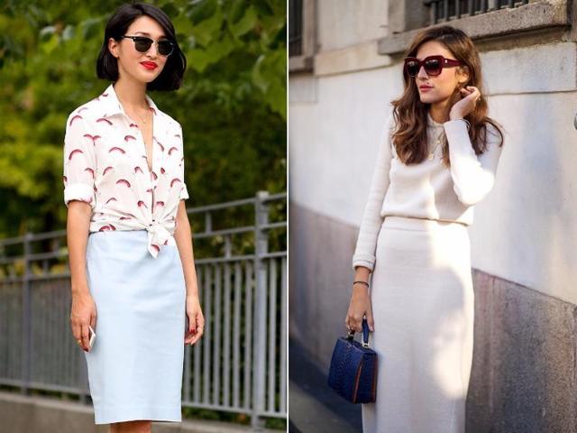 Printed, floral, polka-dot, striped, pleated, lace, graphic: Skirts with soft shades look fab on a hot day. (Pinterest) Printed, floral, polka-dot, striped, pleated, lace, graphic: Skirts with soft shades look fab on a hot day. (Pinterest)