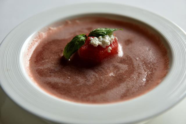 The watermelon and basil soup is to be chilled overnight and served. (Bachchan Kumar/HT Photo) The watermelon and basil soup is to be chilled overnight and served. (Bachchan Kumar/HT Photo)