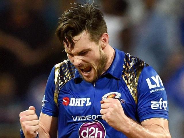 Mumbai Indians bowler Mitchell McClenaghan (L) celebrates with captain Rohit Sharma. (AFP Photo) Mumbai Indians bowler Mitchell McClenaghan (L) celebrates with captain Rohit Sharma. (AFP Photo)