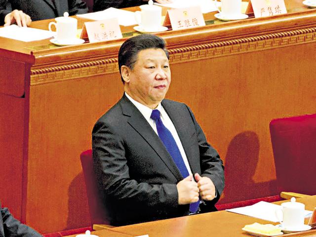 China's President Xi Jinping shakes hands with visiting foreign ministers at the opening ceremony of the Conference on Interaction and Confidence Building Measures at Beijing, April 28, 2016 (AP) China's President Xi Jinping shakes hands with visiting foreign ministers at the opening ceremony of the Conference on Interaction and Confidence Building Measures at Beijing, April 28, 2016 (AP)