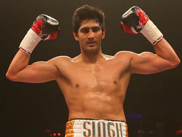 Vijender was declared the winner in the fifth round of the six-round super middleweight contest. (Photo: Twitter) Vijender was declared the winner in the fifth round of the six-round super middleweight contest. (Photo: Twitter)