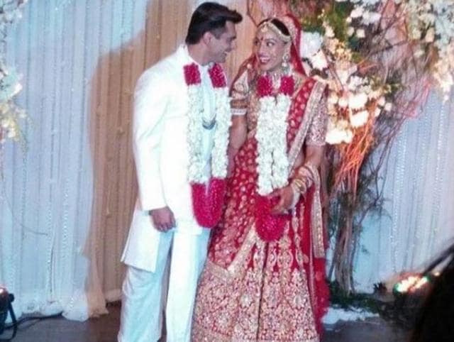 34-year-old Karan, who co-starred with Bipasha in Alone, made a quirky entry as he arrived at the venue on a segway wearing a white sherwani. (Instagram)