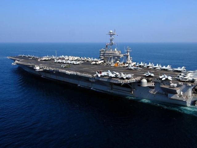 File photo of the Nimitz-class nuclear-powered aircraft carrier USS John C Stennis as it conducts operations in the Gulf. (AFP) File photo of the Nimitz-class nuclear-powered aircraft carrier USS John C Stennis as it conducts operations in the Gulf. (AFP)