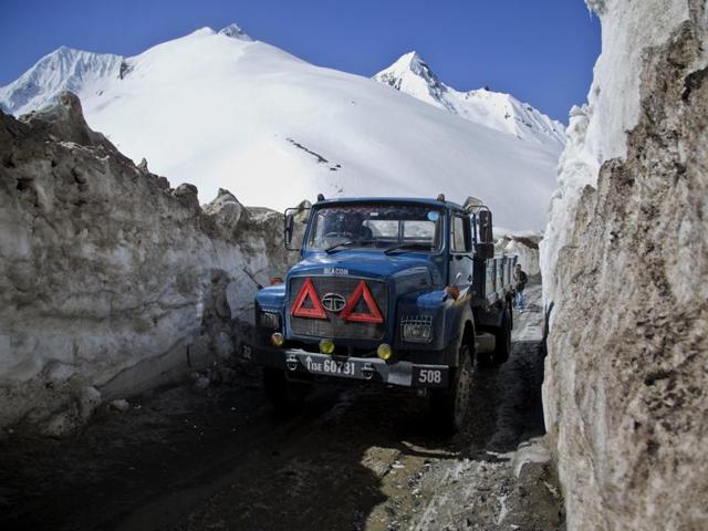 The Srinagar-Leh National Highway the only road connecting Kashmir Valley with frontier region of Ladakh, was thrown open to vehicular traffic today after remaining closed for about four months. (AP) The Srinagar-Leh National Highway the only road connecting Kashmir Valley with frontier region of Ladakh, was thrown open to vehicular traffic today after remaining closed for about four months. (AP)