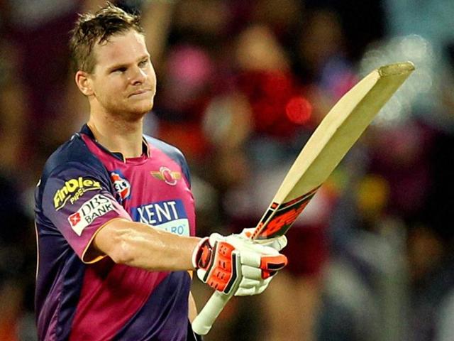 Steve Smith scored 101 off 54 balls for his maiden T20 ton.(AFP) Steve Smith scored 101 off 54 balls for his maiden T20 ton.(AFP)