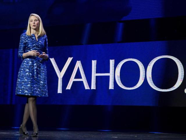 File photo of Yahoo president and CEO Marissa Mayer . Mayer will walk away with a $55 million severance package if the company's auction of its Internet operations culminates in a sale that ousts her from her job. (AP) File photo of Yahoo president and CEO Marissa Mayer . Mayer will walk away with a $55 million severance package if the company's auction of its Internet operations culminates in a sale that ousts her from her job. (AP)