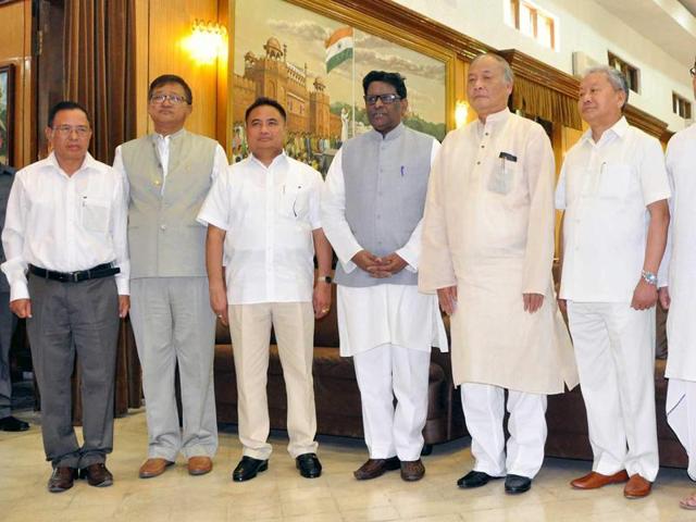 A mob set the residences of a Manipur minister and two legislators ablaze to protest the passing of allegedly ’anti-tribal’ Bills in the assembly(TWITTER) A mob set the residences of a Manipur minister and two legislators ablaze to protest the passing of allegedly ’anti-tribal’ Bills in the assembly(TWITTER)