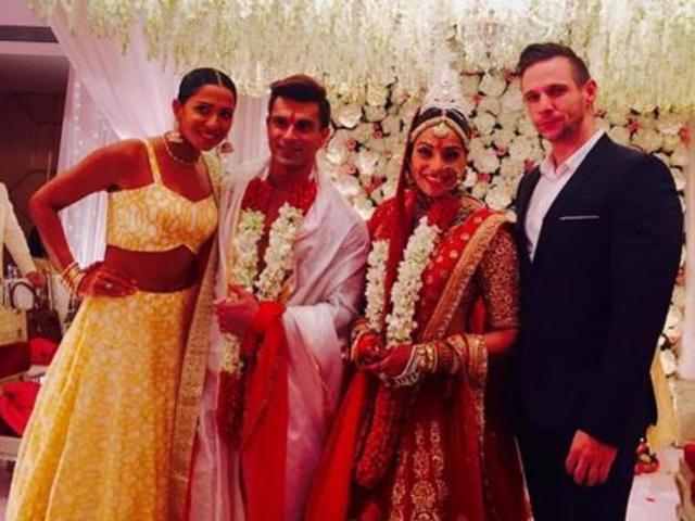 Bipasha’s former boyfriend Dino Morea, model Candice Pinto were among guests at the wedding ceremony. (Instagram) 