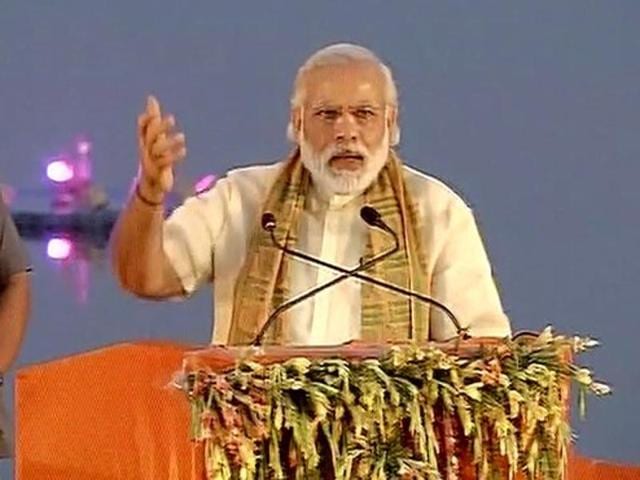 Prime Minister Narendra Modi addresses a gathering at Assi Ghat in Varanasi (ANI) Prime Minister Narendra Modi addresses a gathering at Assi Ghat in Varanasi (ANI)