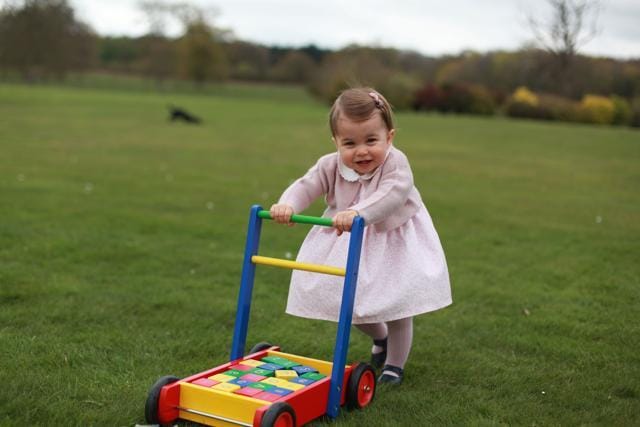 Those first royal baby-steps.... (AFP) Those first royal baby-steps.... (AFP)