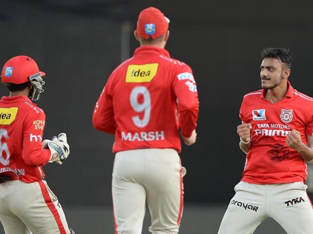 Kings XI Punjab captain Murali Vijay (2R) greets Axar Patel (R) after the match. (AFP) Kings XI Punjab captain Murali Vijay (2R) greets Axar Patel (R) after the match. (AFP)