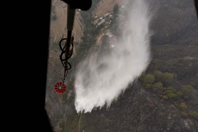 Forest fire in Pauri Garhwal District at Uttarakhand. (Photo by Arun Sharma/ Hindustan Times) (Hindustan Times)