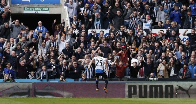 Andros Townsend celebrates after scoring the first goal for Newcastle United. (Reuters Photo) Andros Townsend celebrates after scoring the first goal for Newcastle United. (Reuters Photo)