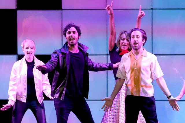Actors Melissa Rauch, Kunal Nayyar, Kaley Cuoco and Simon Helberg perform onstage during the 24th and final A Night at Sardi's to benefit the Alzheimer's Association at The Beverly Hilton Hotel on March 9, 2016 in Beverly Hills, California. (AFP) Actors Melissa Rauch, Kunal Nayyar, Kaley Cuoco and Simon Helberg perform onstage during the 24th and final A Night at Sardi's to benefit the Alzheimer's Association at The Beverly Hilton Hotel on March 9, 2016 in Beverly Hills, California. (AFP)